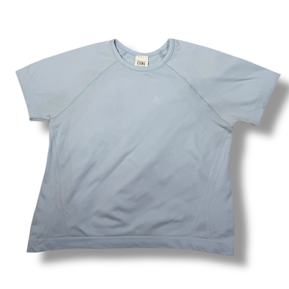 Athleta Girl Power Up Sport Length Tee Porcelain Blue Size Large